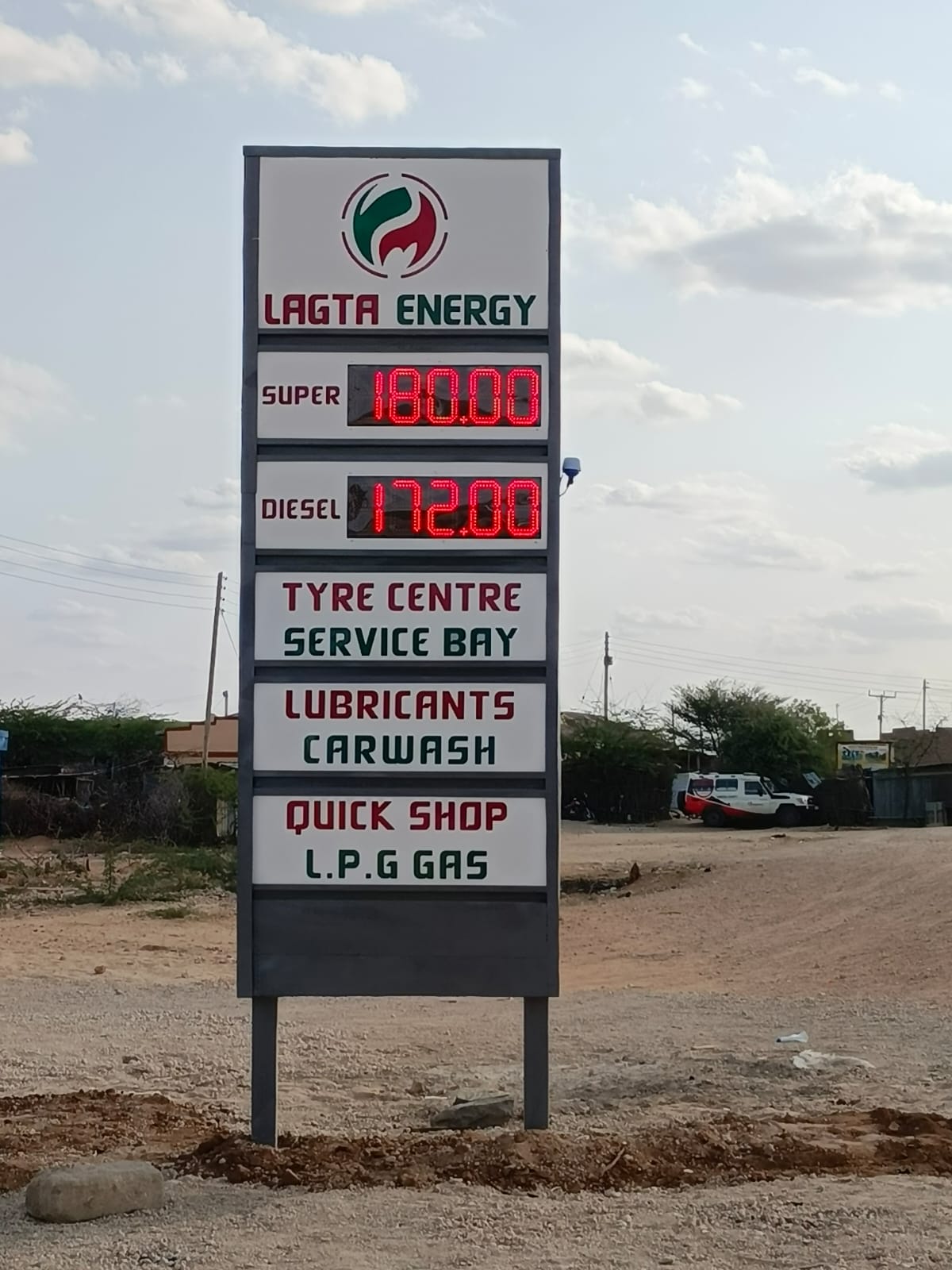 Petrol station fuel led diplays and petrol station pylon sign Kenya.